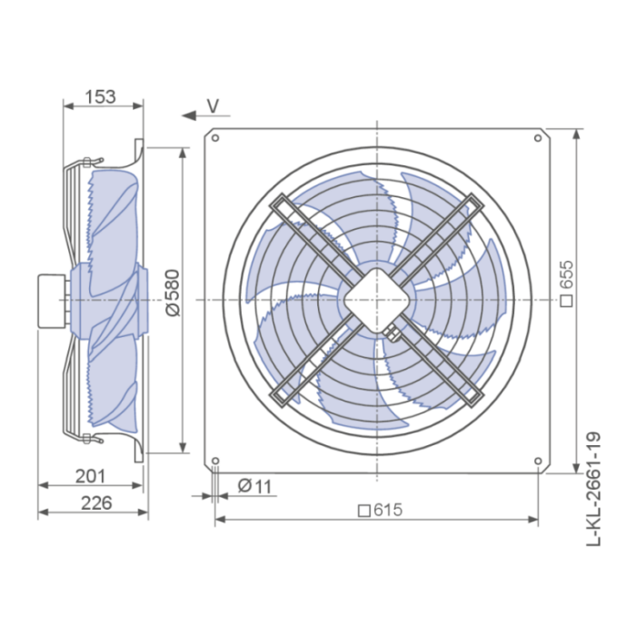 Ventilador axial 500mm grade coifa - Image 2