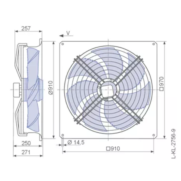 Ventilador axial 800mm grade coifa - Image 2