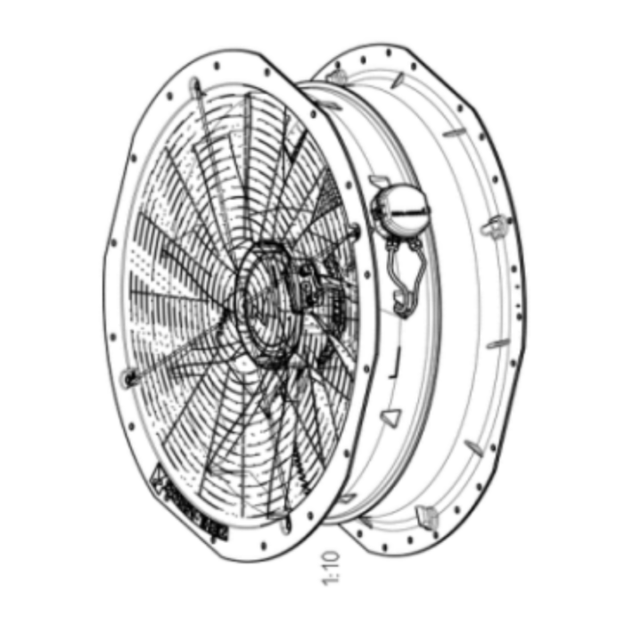 Ventilador axial 910mm de material composto (exaustor e insuflador) - Image 2