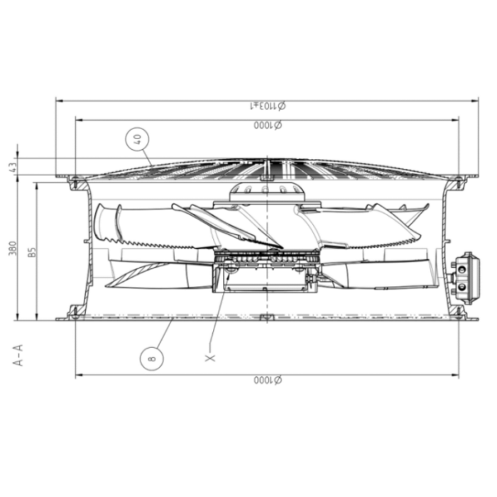 Ventilador axial 910mm de material composto (exaustor e insuflador) - Image 4
